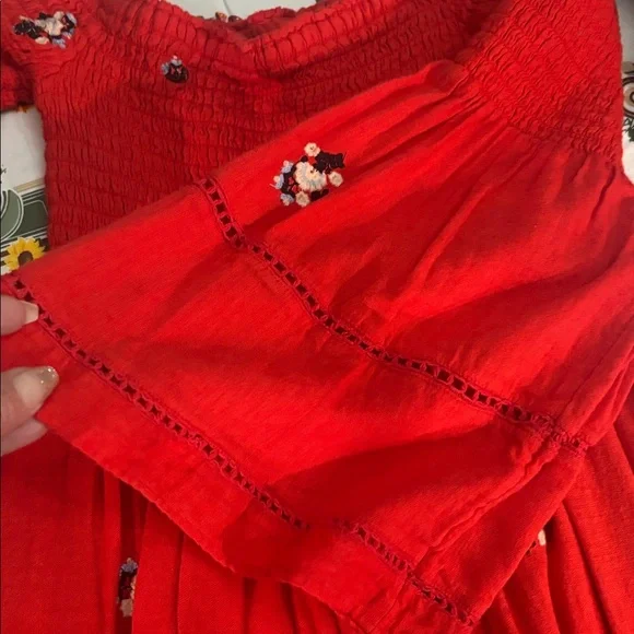 NWT FREE PEOPLE COUNTING DAISIES EMBROIDERED DRESS - Picture 10 of 12